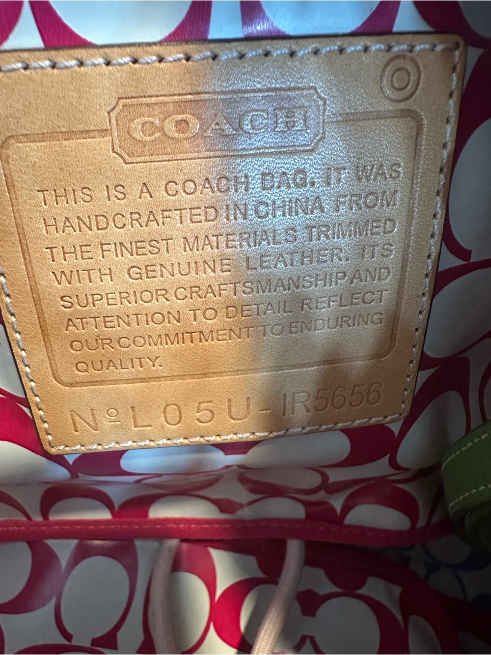 Vintage Coach Tote Bag with Green Accent - Women Bags - Picture 8 of 9